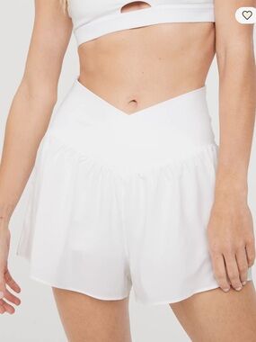 OFFLINE by Aerie Real Me Crossover Flowy Shorts High-Waist White Lounge Athletic
